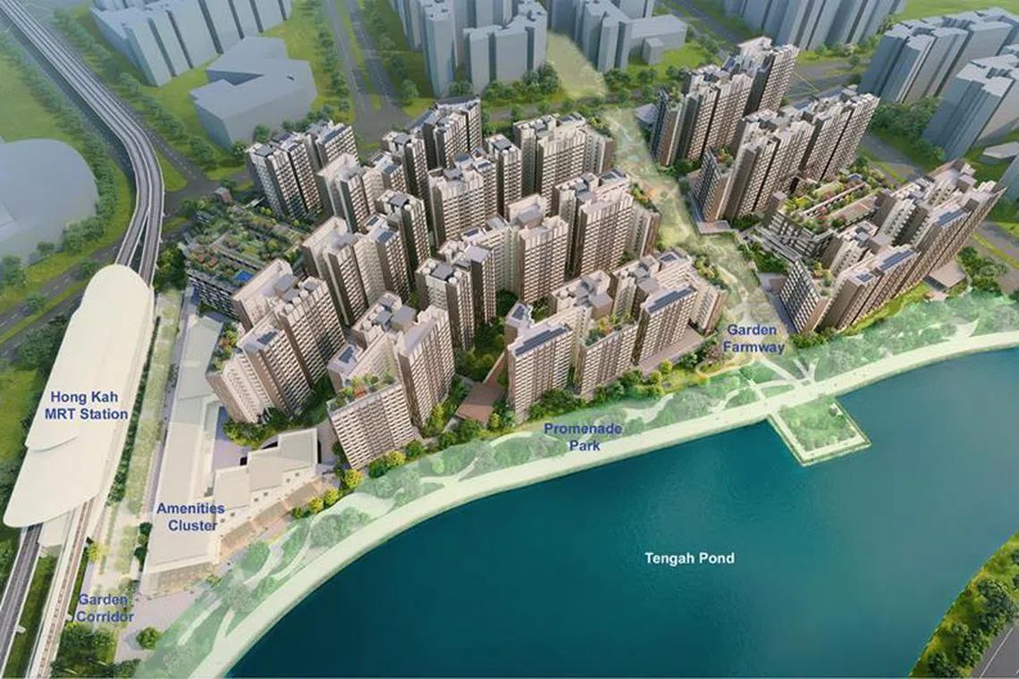 Tengah Garden Residences waterfront pond view